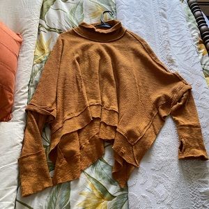 free people oversized burnt orange sweater
